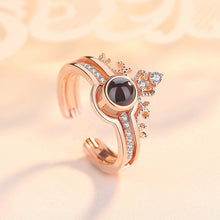 Load image into Gallery viewer, Rose Gold&amp;Silver 100 languages I love you Projection Ring Romantic Love Memory Wedding Ring Jewelry Dropshipping